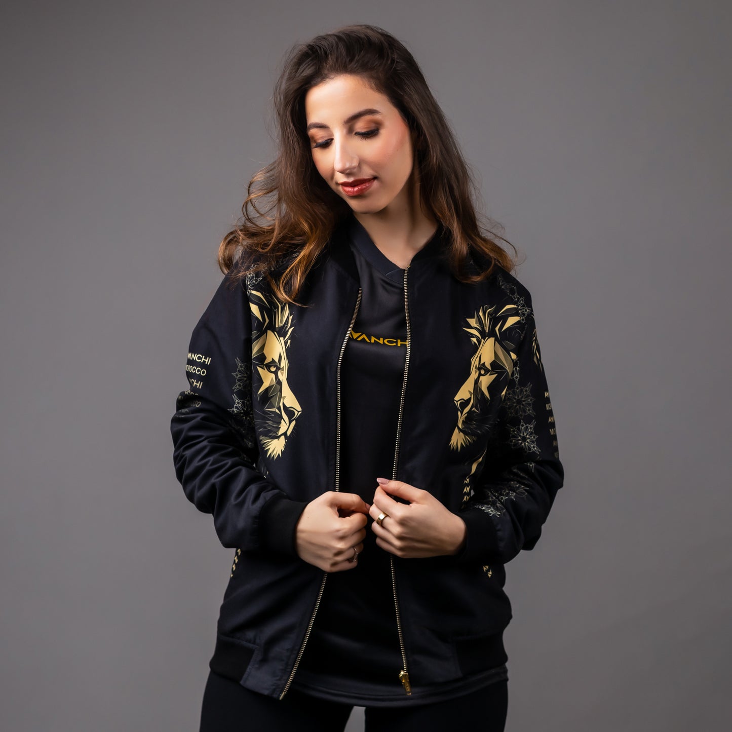 AVANCHI ATLAS LION REVERSIBLE BOMBER JACKET