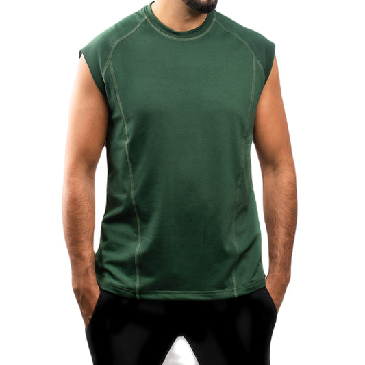AVANCHI OVERSIZED EMERALD SLEEVELESS
